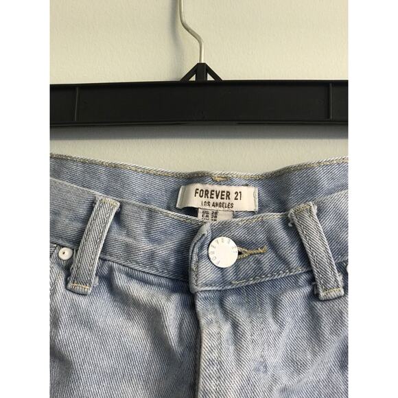 FOREVER 21 High Waisted Distressed Ripped Denim Jean Shorts Sz 28 Beach - Picture 7 of 11